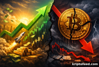 Bitcoin Drops to $87,800 Low as Gold Hits Record High