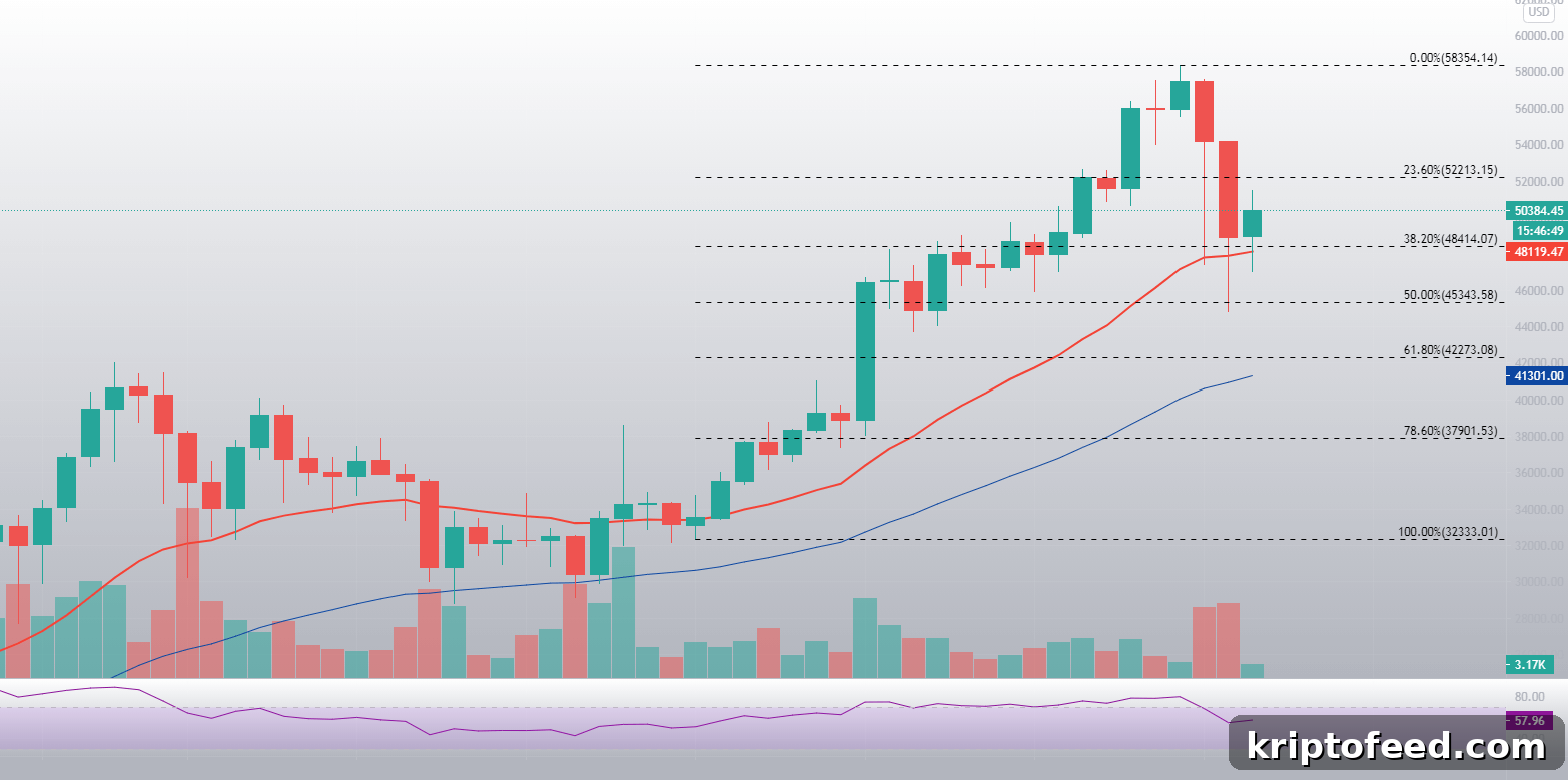 BTC Price Returns to $50,000 After Recent 20% Drop 2 Bitcon price chart