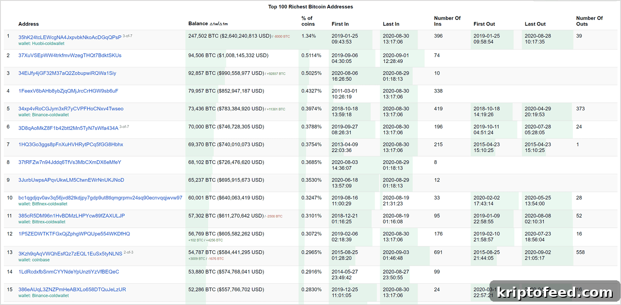 Top 5 Wealthiest Bitcoin Owners Worldwide in 2026 2 Top 15 richest Bitcoin addresses