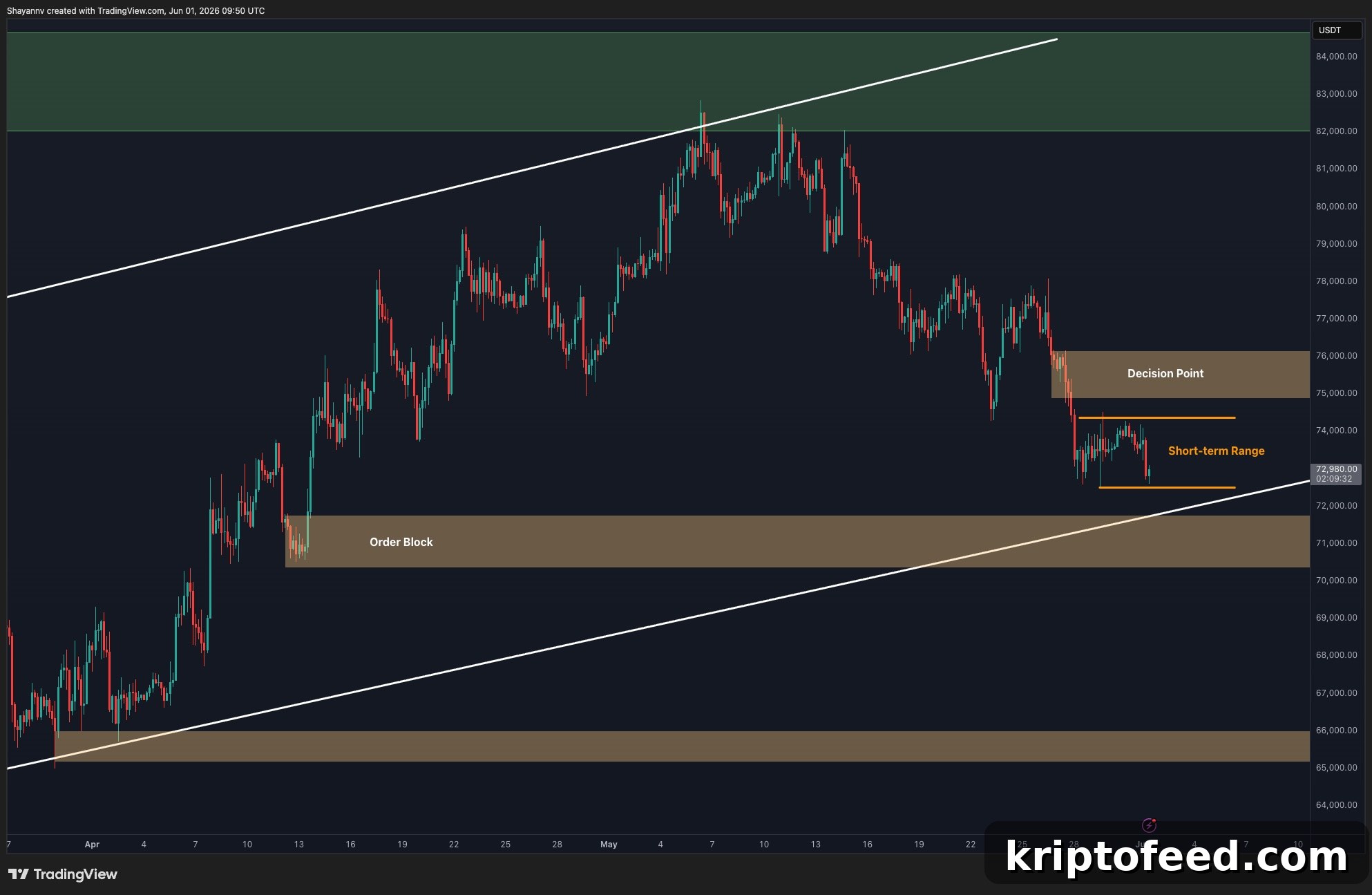 Bitcoin Falls Below $73K Support, Bears Target $70K Demand Zone 3 btc_price_chart_0106262