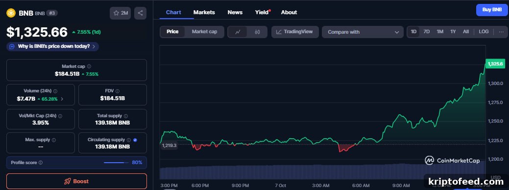 Altcoins Today: BNB Hits Record $1,300, CAKE Extends Rally, SOL Targets $250 2 img 340314 1