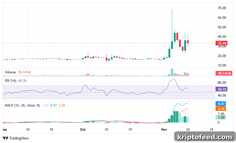 Decred price chart