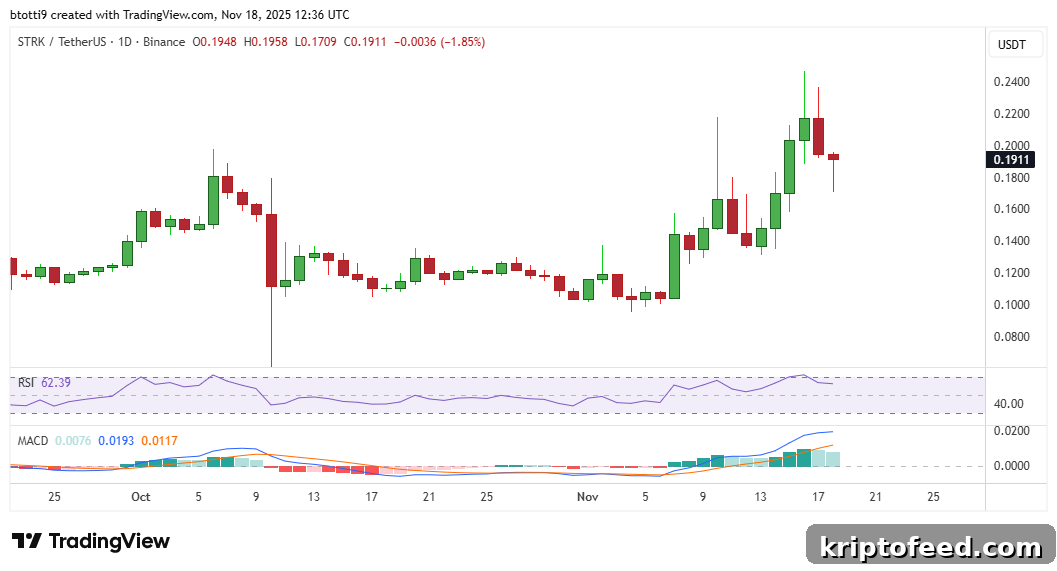 Starknet Drops 20% Amid Crypto Crash: Is STRK’s Plunge Over? 2 Starknet Price Chart