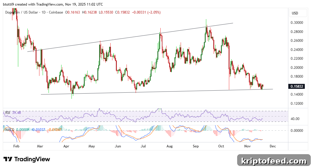 Dogecoin Stays at $0.15 as Key On-Chain Indicator Turns Positive 2 Dogecoin Price Chart