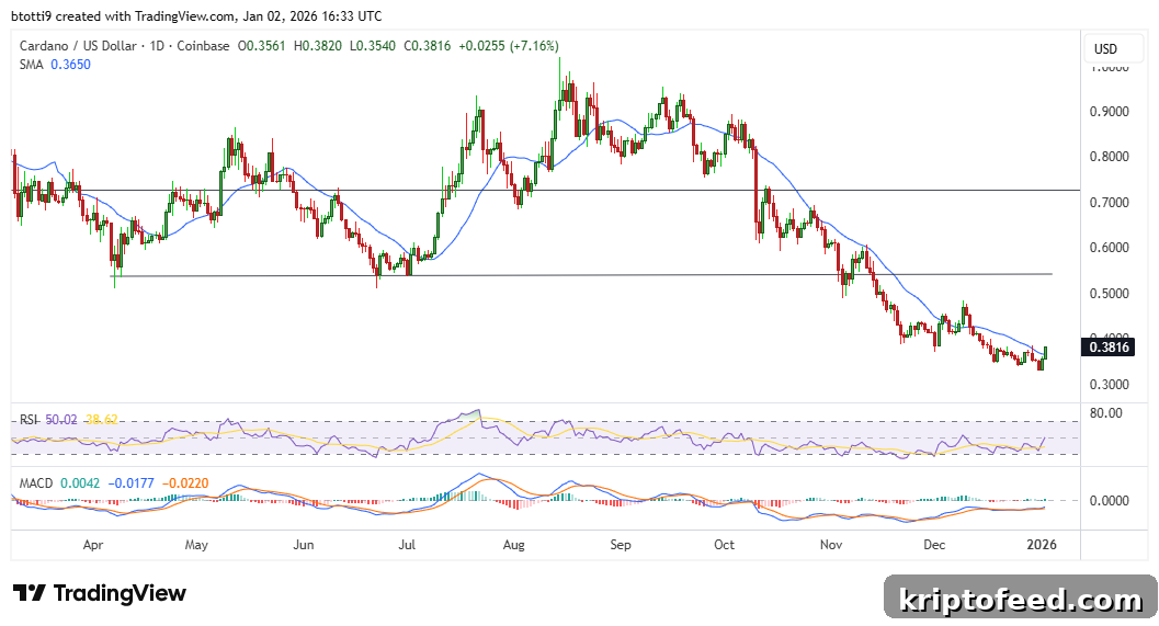 Cardano Price Rises to $0.38 as Bulls Reclaim Key Level 2 Cardano Price