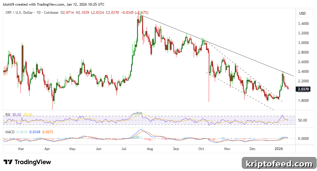 XRP Price Pulls Back to Key Support as Momentum Stalls 2 XRP Price Chart