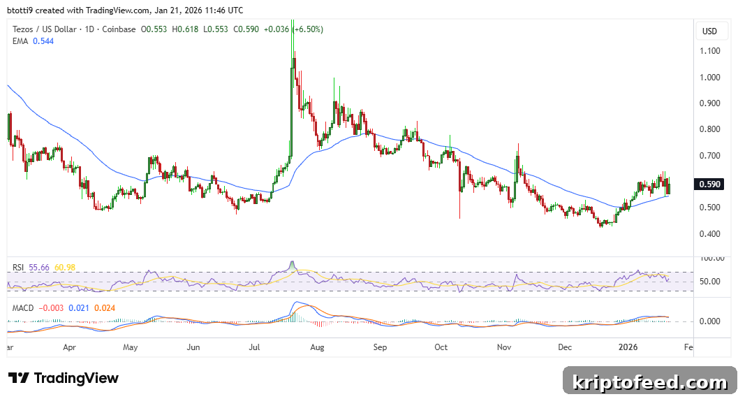 Tezos Price Outlook as Momentum Eases Ahead of Key Level 2 Tezos Price Chart