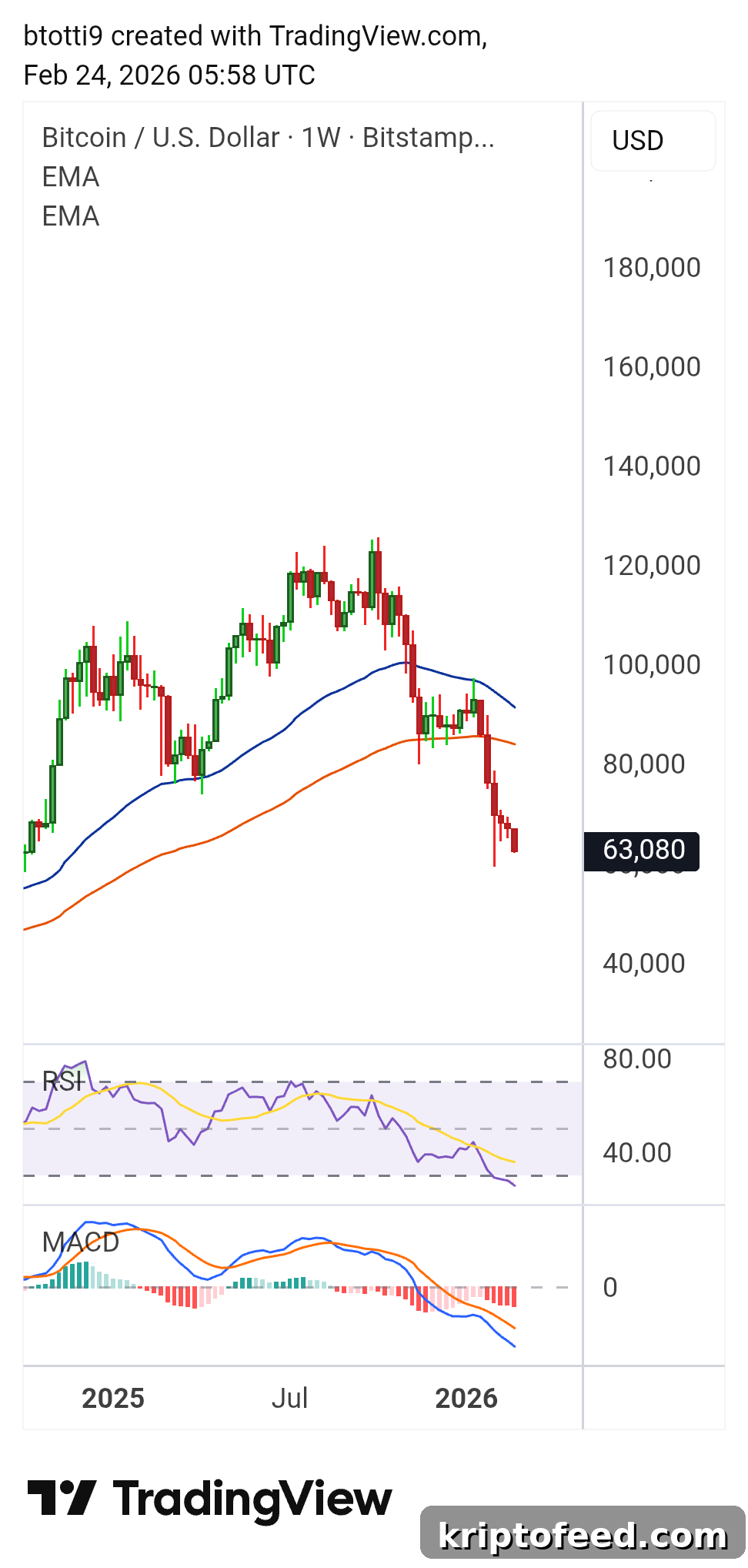 Bitcoin Falls to $62,800 Amid Tariff Concerns and ETF Outflows 2 Bitcoin Price Chart